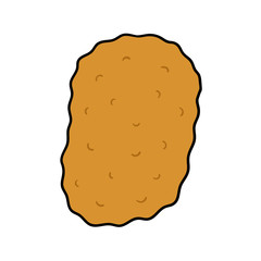 Cartoon Chicken Nugget Vector Illustration