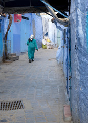 The blue city of Chefchaouen, Morocco is fascinating to visit. The Medina is on a steep hill so there's all sorts of interesting architecture to match the environment