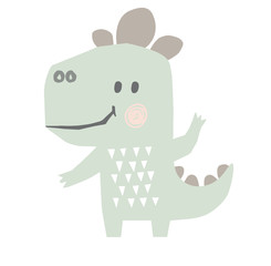 Dinosaur baby cute print. Sweet dino summer holiday. Cool illustration for nursery, playroom, t-shirt, kids apparel, baby party invitation, birsday card, newborn pajamas