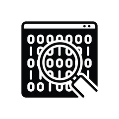 Black solid icon for binary data search symbol 