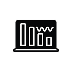 Black solid icon for data wave 