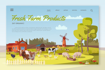 Fresh Farm Products landing page layout