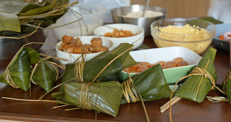 Homemade rice dumpling for Chinese dragon boat festival