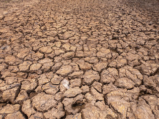 cracked earth on arid area