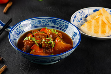 Bo Kho - Vietnamese Beef Stew with bread or rice