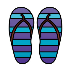 rubber flip flops accessory on white background