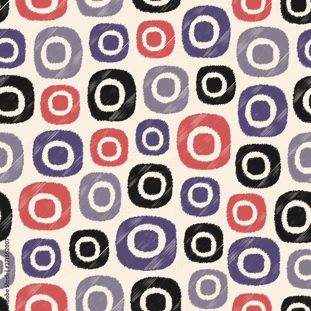 Fototapete seamless abstract ikat pattern with the image of oval geometric shapes