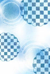 暑中見舞い　渦巻　水　背景 