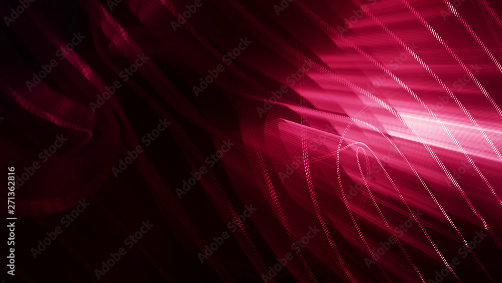 Fototapete abstract generative art background. 3d illustration. fractal graphics composition of dots, waves and