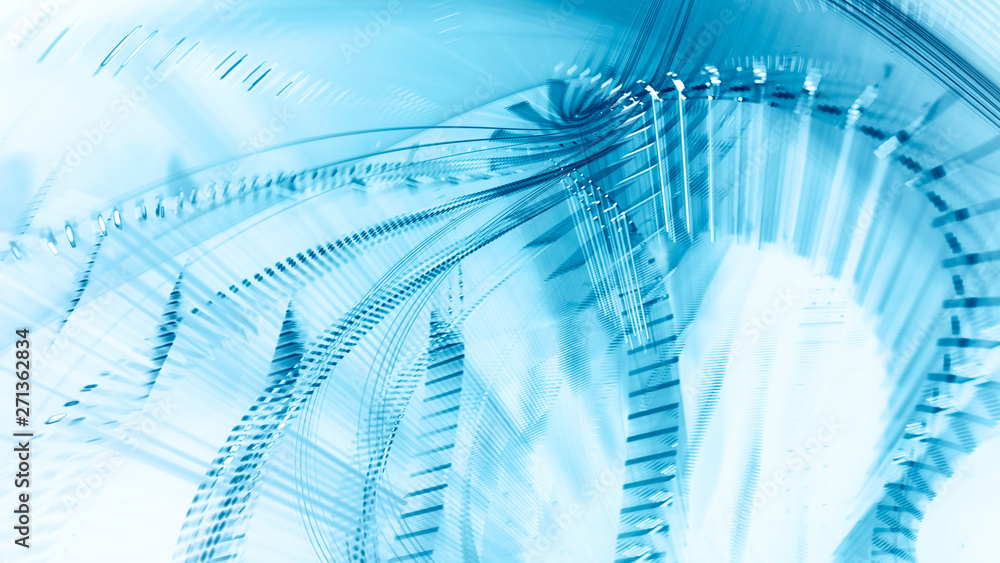 Poster abstract generative art background. 3d illustration. fractal graphics composition of dots, waves and