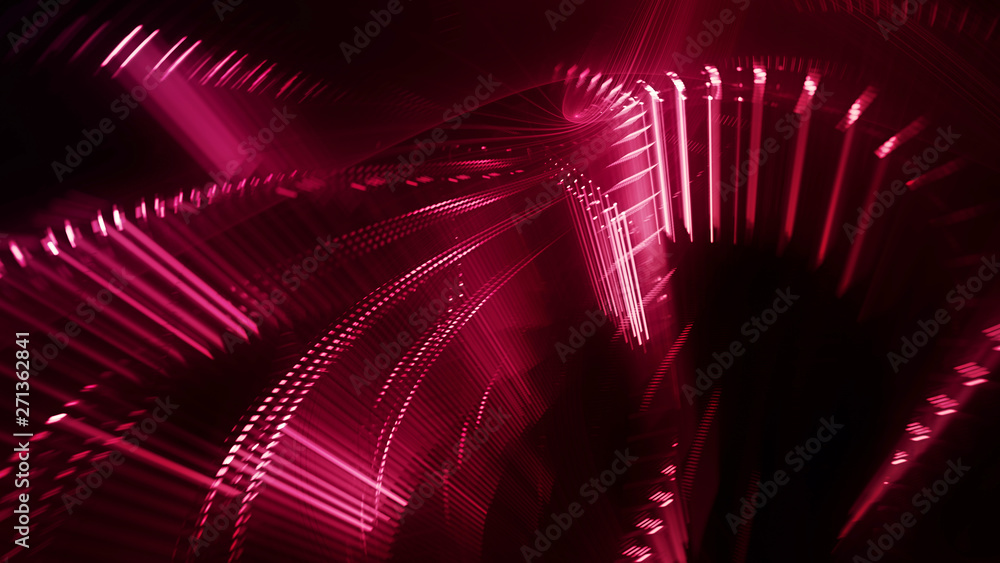 Poster abstract generative art background. 3d illustration. fractal graphics composition of dots, waves and