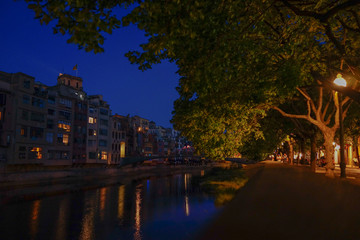 Fototapeta na wymiar Girona, city of Catalonia at night. Spain