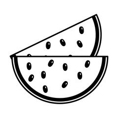 slice watermelon fruit on white background