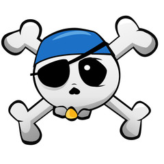 pirate with skull and crossbones