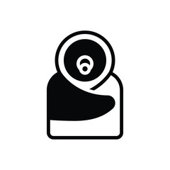 Black solid icon for lying with nipple
