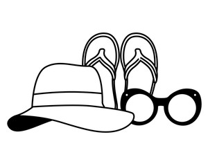 vacations hat sandals and sunglasses