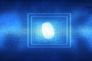 Fingerprint Scanning Technology Concept 2d Illustration