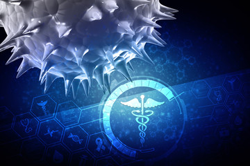 3d rendering Virus bacteria cells background