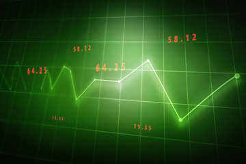 2d rendering Stock market online business concept. business Graph 