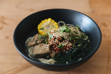 Chinese noodle soup , Traditional chinese food in close up