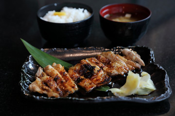 japanese food , Chicken teriyoki with rice