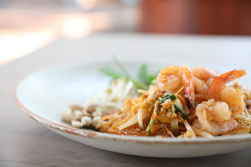 Thai food padthai fried noodle with shrimp , local food