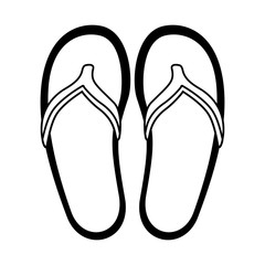 beach sandals fashion on white background