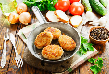 Burgers in the pan