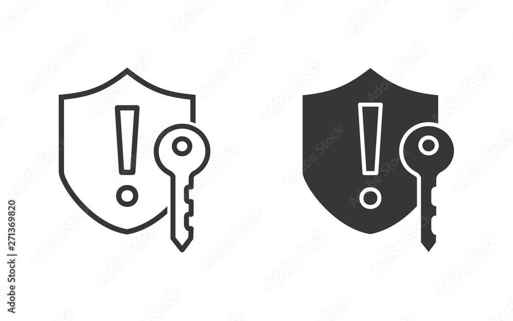 Aufkleber secured access vector icon for graphic and web design.