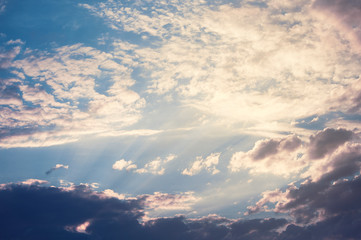 White light air clouds on a blue sky