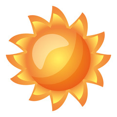 bright sun weather on white background