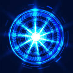 Abstract futuristic circuit board technology background.