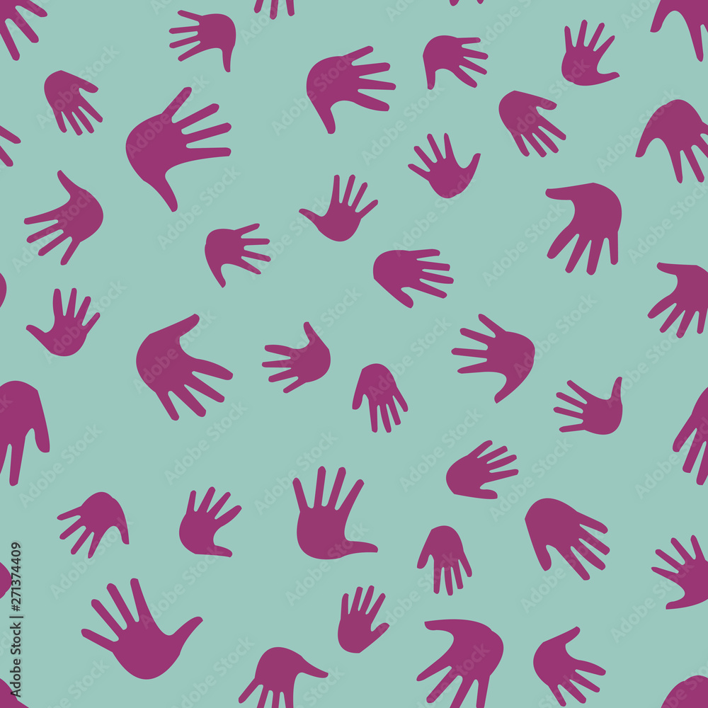 Poster seamless vector eps 10 pattern with hands. teamwork concept