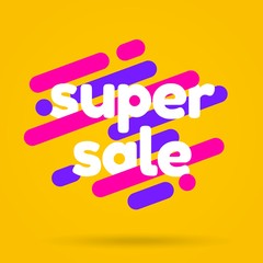 Sale banner template design. Super sale best offer. Vector illustration.