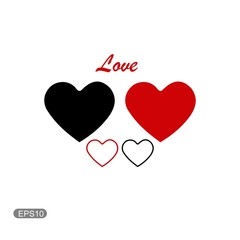 Like and heart symbol icon. Live webcast webinar, chat. Vector social network, red graceful heart web button