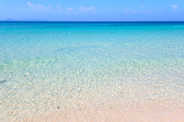 Calm Sea and Blue Sky Background.