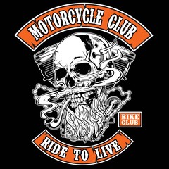 Skull Bikers Club smork hipster motorbike ride Cigarette