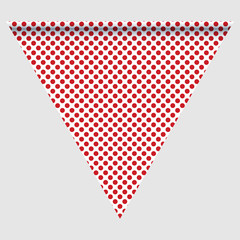 Fototapeta premium Happy holyday day triangular flag for planar festivals with red, blue and white color stars, stripes, checkered, chevrons. fective background.