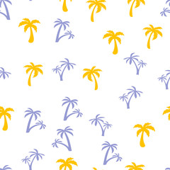 Fototapeta na wymiar Coconut palm tree. Summer Tropical vector Seamless pattern