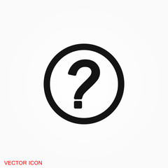 Information support, question mark icon vector sign symbol for design