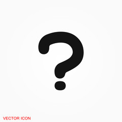 Information support, question mark icon vector sign symbol for design