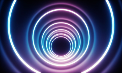 Neon light tunnel