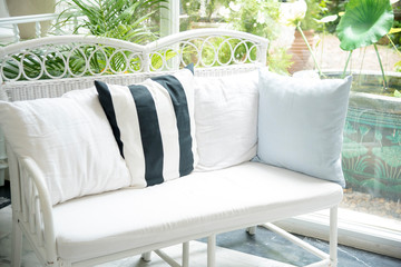 Luxury white sofa chair modern decoration Home Interior Design white sofa will multi style pillow.