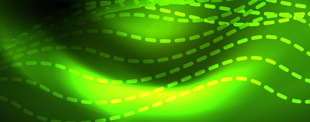 Obraz premium Shiny neon vector wave line abstract background, motion concept