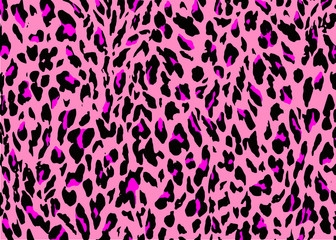 Pink Leopard skin pattern design. Leopard print vector illustration background. Wildlife fur skin design illustration for print, web, home decor, fashion, surface, graphic design