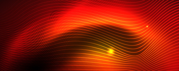 Shiny neon lines techno magic futuristic background, magic energy space light concept, abstract background wallpaper design