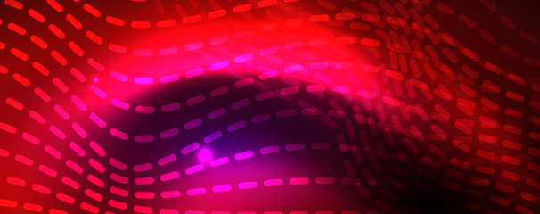Obraz premium Neon vector wave lines abstract background, magic futuristic techno design