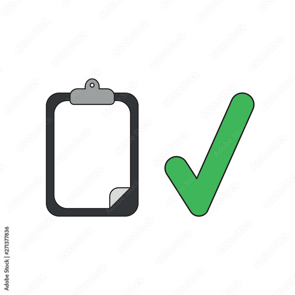 Aufkleber vector icon concept of clipboard with paper and check mark.
