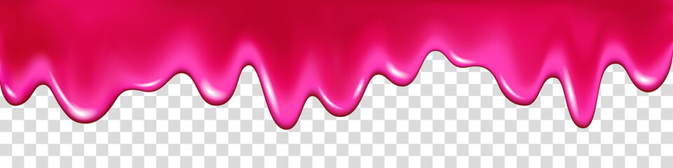 Flowing cherry or raspberries pink jam.