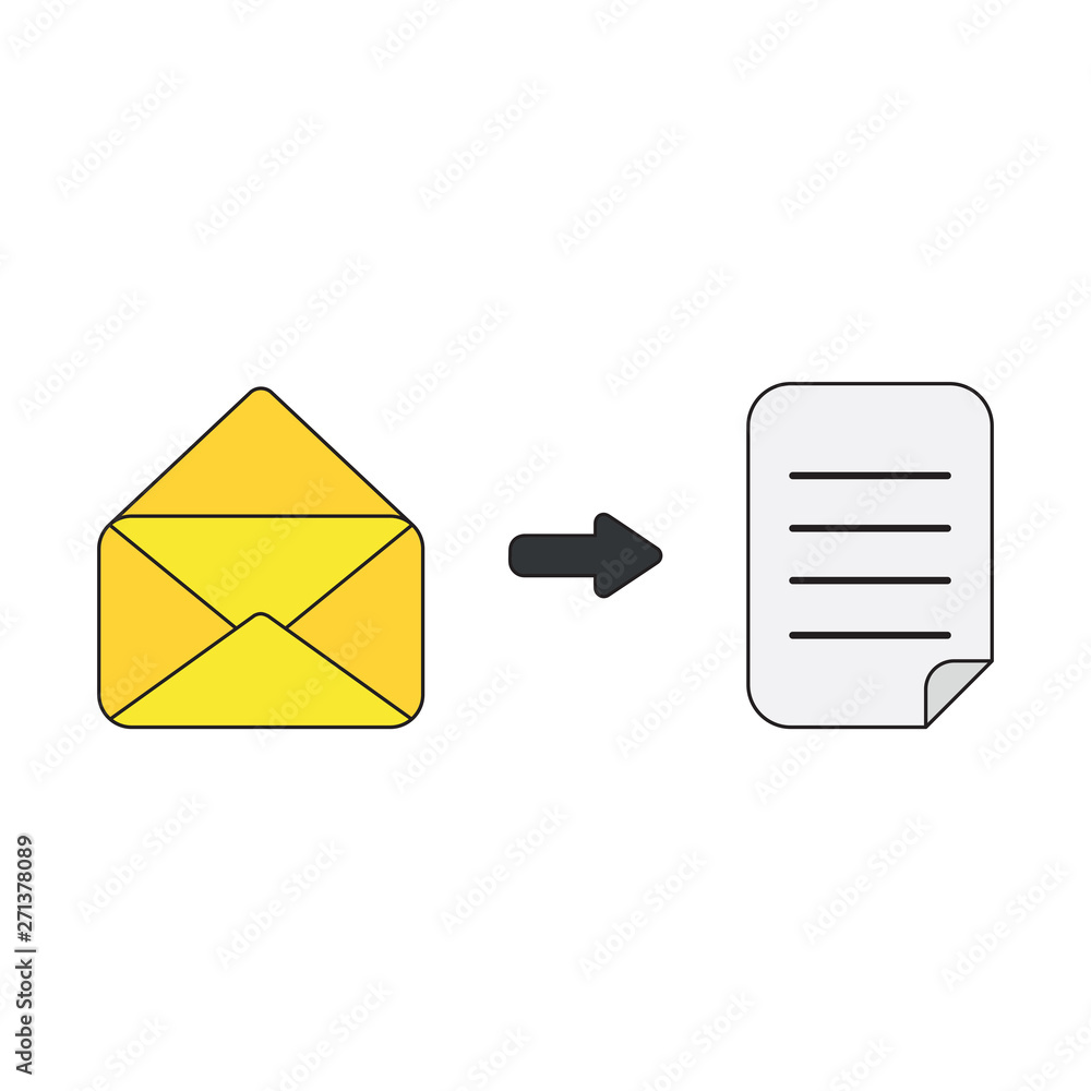 Poster vector icon concept of opened envelope with written paper.